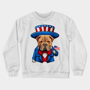 Funny 4th of July SharPei Dog Shar pei Crewneck Sweatshirt